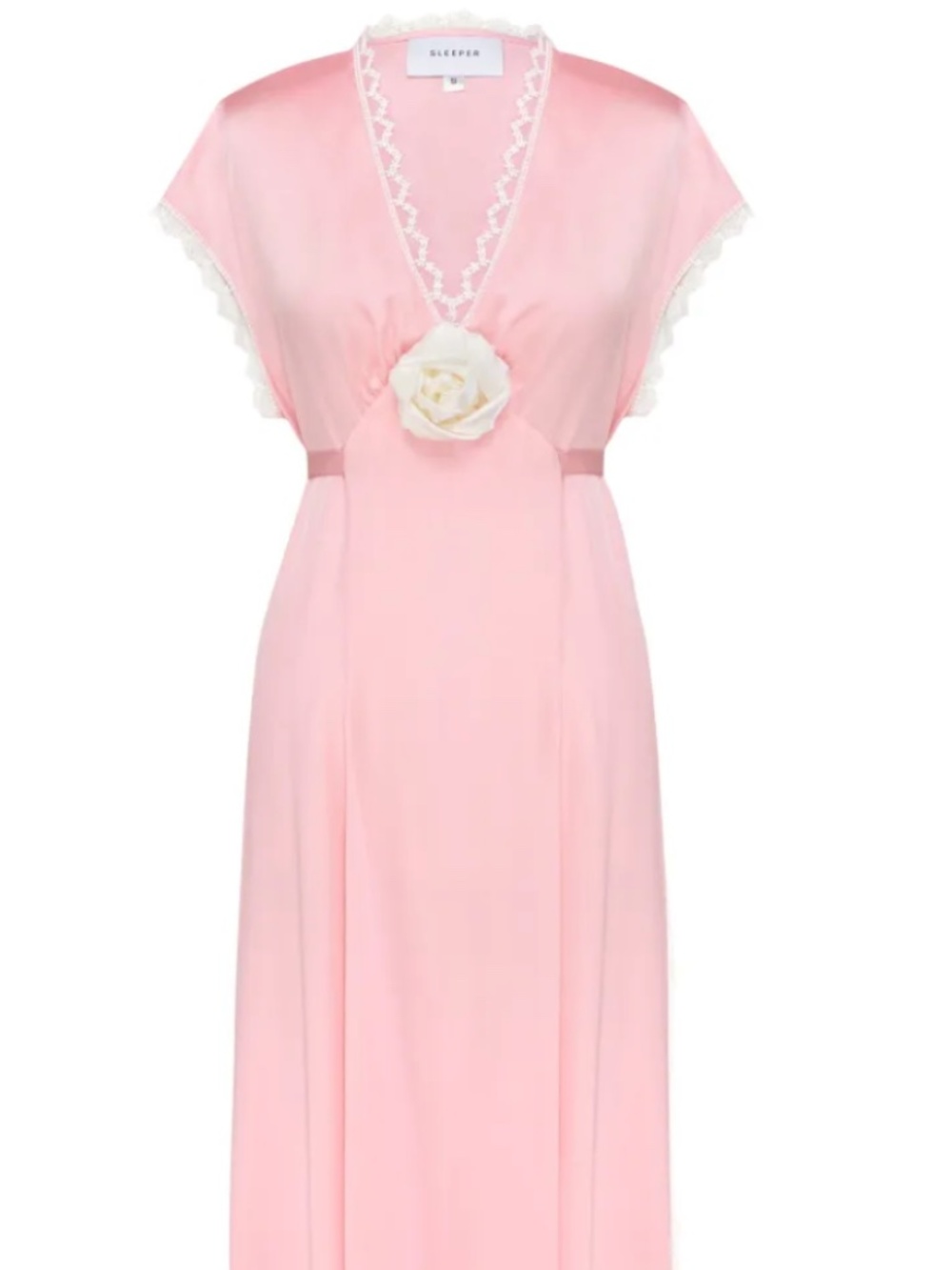 The Genus Rosa Satin Dress in Pink